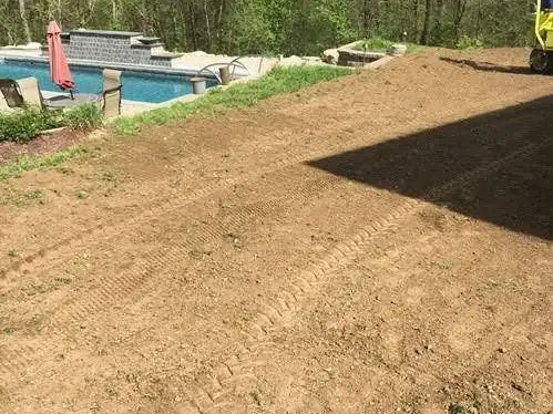 Graded and leveled yard and building site near St. James, MO
